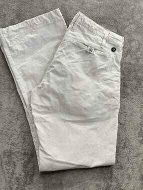 G-Star Raw Pants Mens 34x33” S.C. Low Boot Chinos White Bootcut Cotton Casual